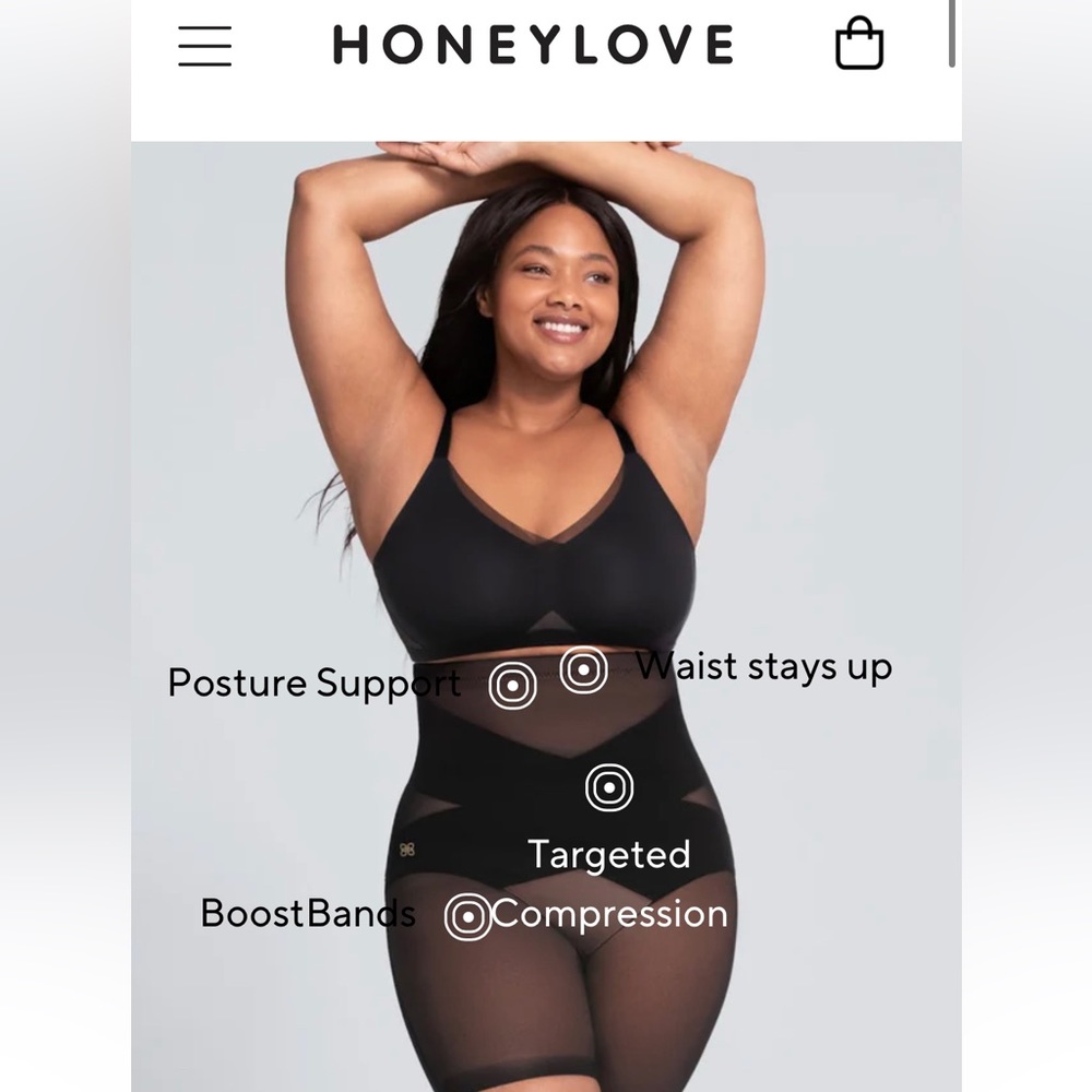 Honeylove Womens The SuperPower Shapewear Shorts Black Size XL